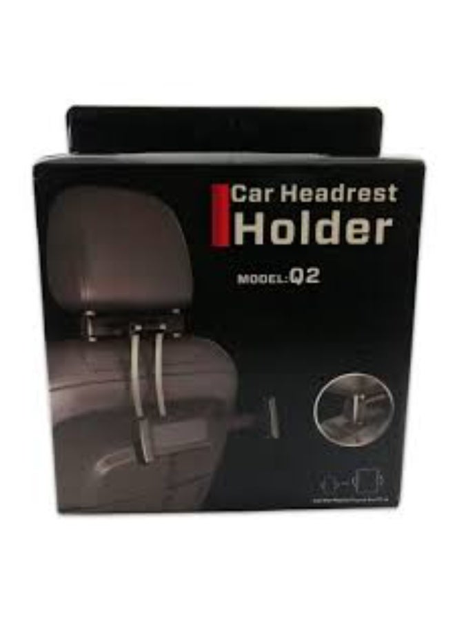 هولدر حامل هاتف وجهاز لوحي دوار للسيارة، يُوضع على الوسادة الخلفية (أسود) - Image 1